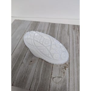 ALLEEN wit geperst glazen deksel ovaal 8 1/4&quot; x 4&quot;