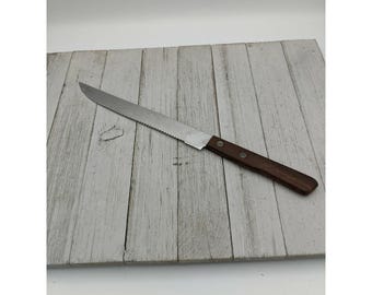 Stainless steel 8" Blade Carving Slicing Knife 13" Total Wood Handle