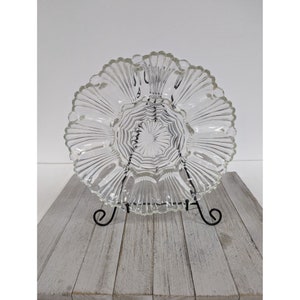 Vintage Indiana Glass Hobnail Deviled Egg Platter 1940s Dew Drop Bubble Glass #2