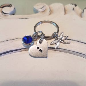 Semicolon Keychain, Mental Health Awareness, Suicide Awareness Keychain image 1