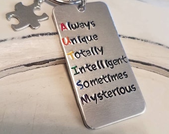 Autism Keychain, Autism Awareness, Puzzle Keychain,  Gifts for Parents, Autism Awareness Keychain, Puzzle Piece Autism Awareness Keychain