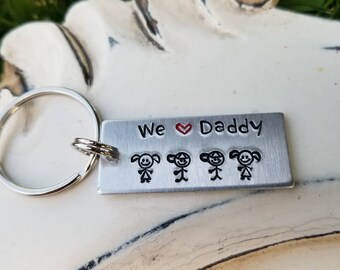 We Love Daddy Keychain, We Love Grandpa, Gifts for Dads, Grandpa, Uncle, Step Dad ect Father's Day Gift, Father's Day Keychain, Gift for Men