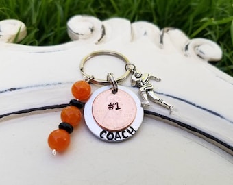 Gift for Coach, #1 Coach, Lucky Penny Keychain, Football Coach Gift, Basketball Coach Gift, Sports Coach Gift, Gifts for Him, Gifts for Her