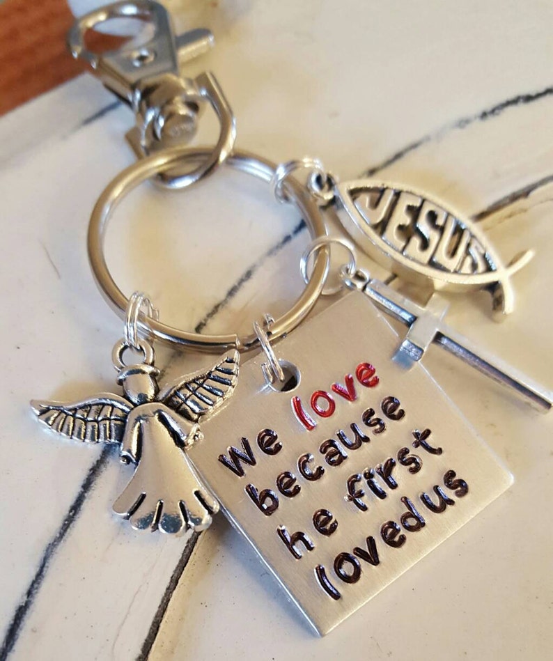 Bible Verse Keychain With Religious Themed Charms Etsy