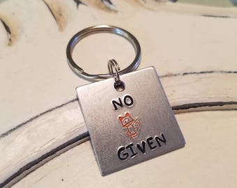No Fox Given keychain, funny keychain, great gifts for everyone, gag gift, swear words, no f*cks given keychain