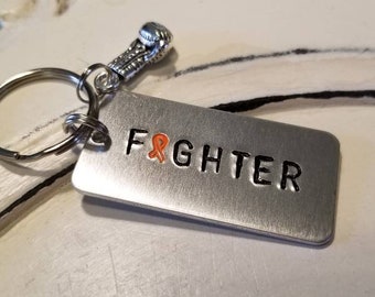 Fighter Keychain, Cancer Fighter Keychain, Cancer Survivor Keychain, Gift for Cancer Survivor, Gift for Fighting Cancer
