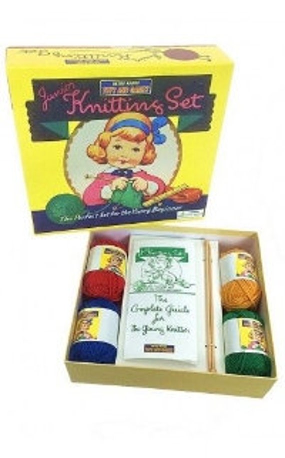 Childrens Knitting Set Kids Learn to Knit Kit Childs Etsy