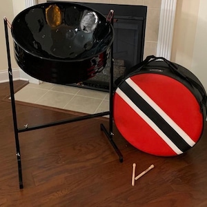 Low C Steel Drum Pro Package (Painted Coat) with Hard Case, Stand & Mallets