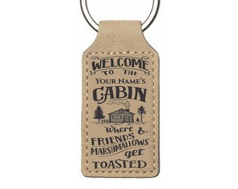 Engraved Personalized Cabin Key Chain