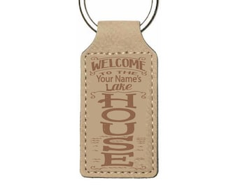 Engraved Personalized Lake House Key Chain