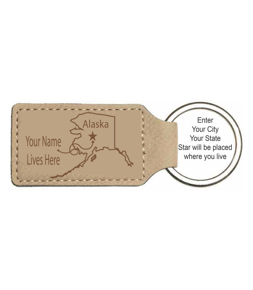 Engraved Personalized I Live Here Alaska Key Chain - Etsy