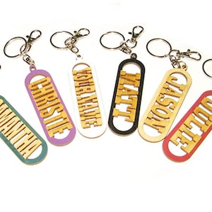 Custom Cut Name Key Chains Available in Choice of 10 Colors