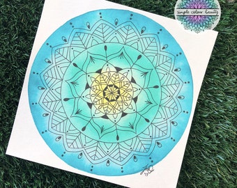 ORIGINAL Watercolour Mandala