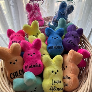 Pasen 2024 Peeps gepersonaliseerd pluche konijntje cadeau