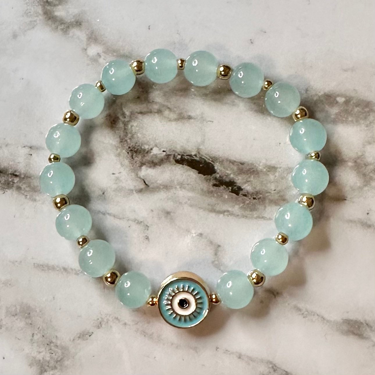Evil Eye Gold Bead Bracelet main image 0
