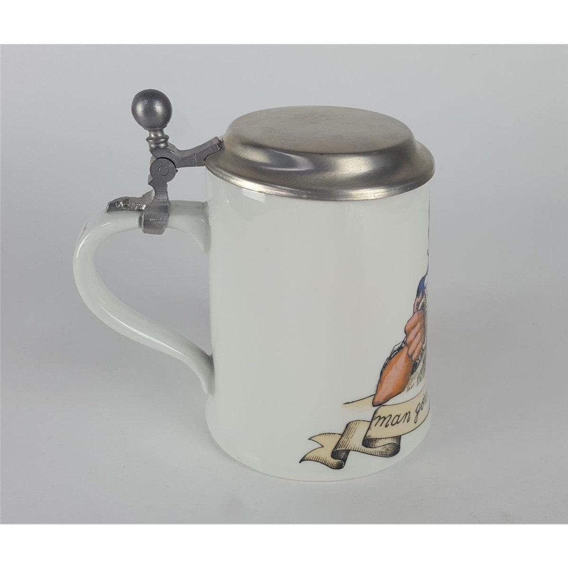 Dr. Merkle Atelier Beer Mug Tin Lid Porcelain With Motif H Etsy