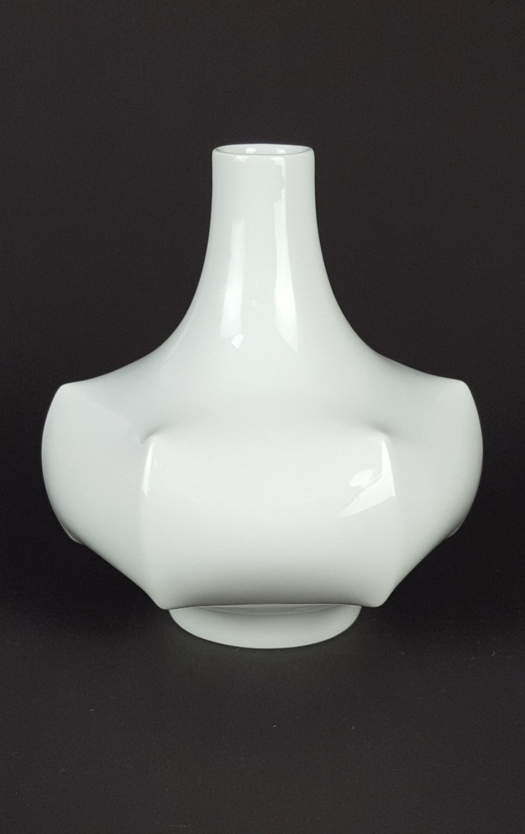 Fürstenberg Vase Porcelain White Table Vase Small H 137 Cm Etsy UK