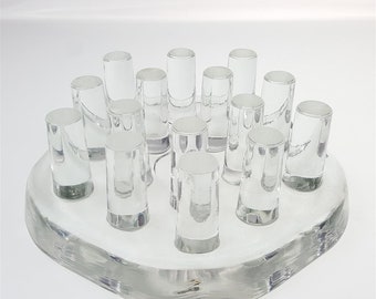 Georgshütte Glas Design Stövchen Kannenwärmer Warmer Pressglas 70er Jahre 