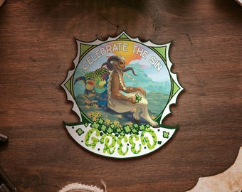 Greed Vinyl Sticker - Seven Deadly Sins - Waterproof Laptop Decal