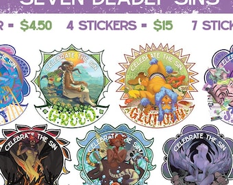 Sinful Vinyl Sticker Bundle: Satanic, Witchy Decals - Waterproof