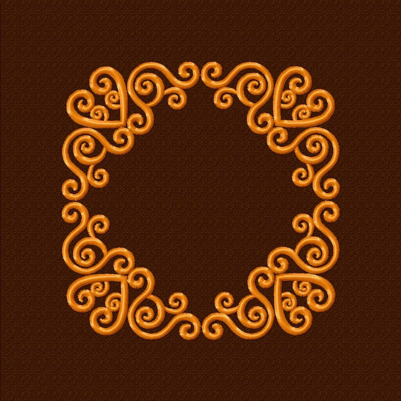 Machine Embroidery Design Square Monogram Frame Embroidery Etsy