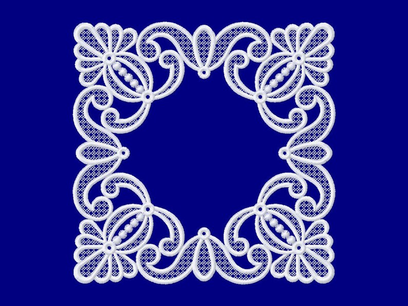 Vintage frame embroidery design Instant download Etsy