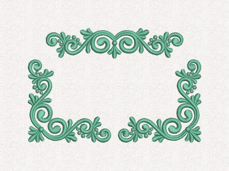 Border and Corner machine embroidery Design Swirl Embroidery Etsy