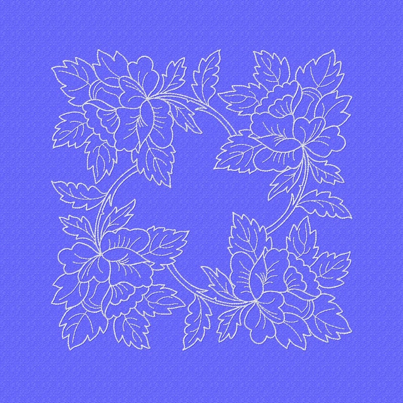 Rose Quilting machine embroidery design Flower quilt pattern Etsy