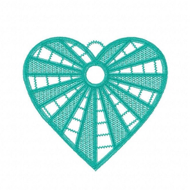 Lace Heart Embroidery Design Freestanding Lace Machine Etsy
