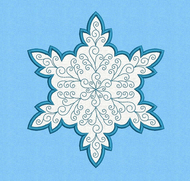 Snowflake applique Machine embroidery design Swirl Christmas Etsy