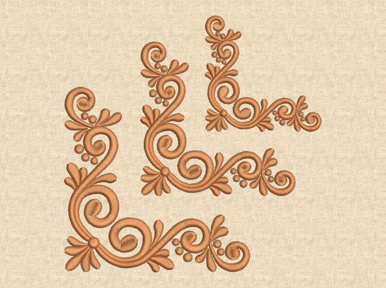 Border and Corner machine embroidery Design Swirl Embroidery Etsy