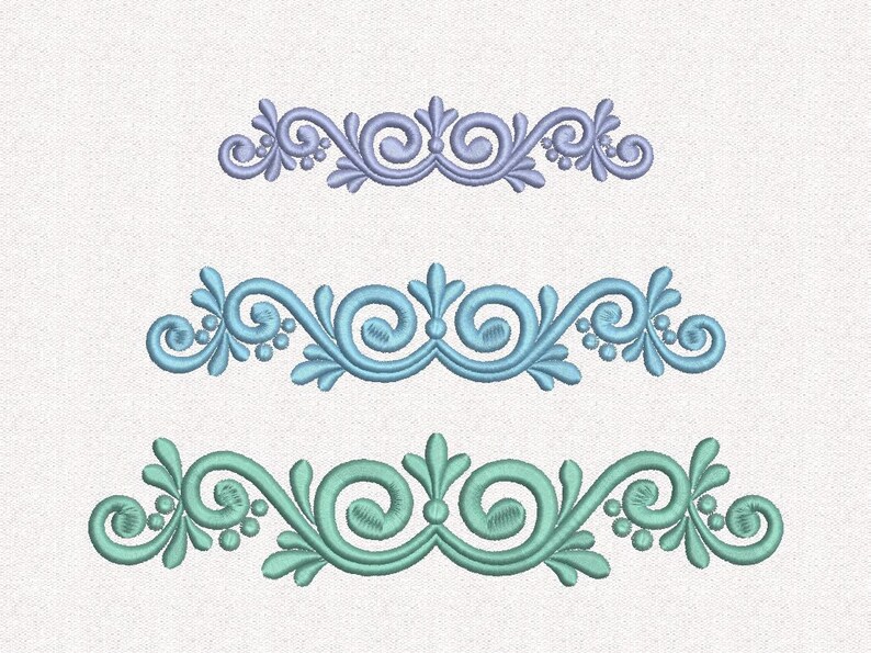 Border and Corner machine embroidery Design Swirl Embroidery Etsy