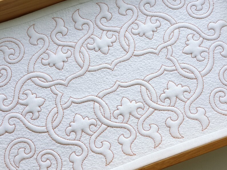 Trapunto Quilt Block Hearts and Swirls Machine Embroidery Etsy