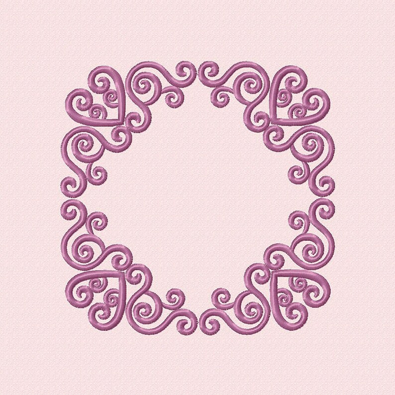 Machine Embroidery Design Square Monogram Frame Embroidery Etsy