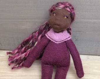 Natural fiber art doll Waldorf inspired