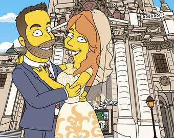 Geschenk für Bräutigam.Geschenk für Bräutigam von Braut. - Individuelle Illustration. Bräutigam Geschenk von Braut.Hochzeitsgeschenk für Bräutigam - Portrait