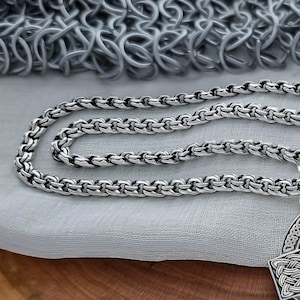 Handmade Bismark chain. Sterling silver Bismark necklace.
