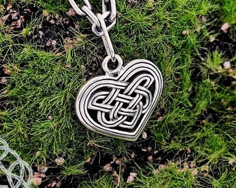 Celtic Heart Pendant, Celtic Heart Necklace, Celtic Knot Pendant, Sterling Silver Celtic Pendant, Celtic Necklace, Celtic Jewelry