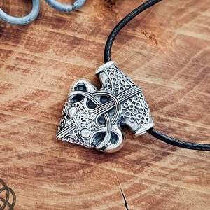 Raven Head Thor Hammer Pendant: Sterling Silver Sigtuna Mjolnir Viking Necklace