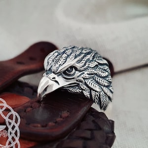 Sterling Silver Eagle Ring: Handmade Animal Jewelry