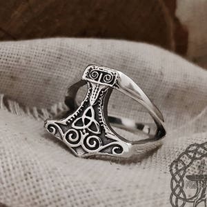 Thor Hammer Ring, Mjolnir Ring, Viking Ring, Sterling Silver Ring, Norse Ring, Viking Jewelry