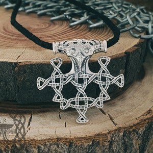 Sterling Silver Mjolnir Pendant Replica from Hiddensee: Viking Thor Hammer Necklace