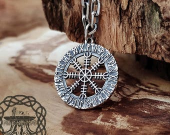 Helm of Awe Pendant, Aegishjalmur Pendant,  Sterling Silver Viking Pendant, Norse Pendant, Viking Jewelry