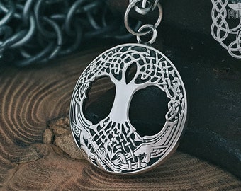 Yggdrasil Pendant, Yggdrasil Necklace, World Tree Pendant, Sterling Silver Norse Pendant, Viking Jewelry, Viking Necklace