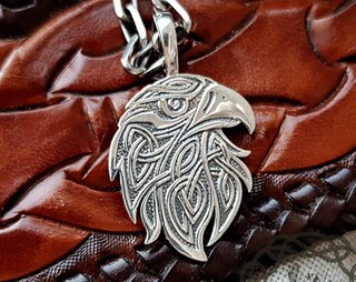 Eagle Celtic - Collana In Argento 925 Con Ciondolo Aquila E Nodo Celtico, Gioiello Irlandese, Regalo Per Donna/Uomo