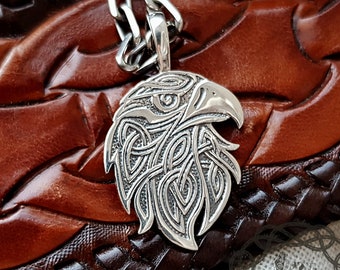 Eagle Celtic - Collana In Argento 925 Con Ciondolo Aquila E Nodo Celtico, Gioiello Irlandese, Regalo Per Donna/Uomo