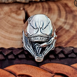 Venom Ring: Handgemachter Sterling Silber Superheld Cosplay Schmuck