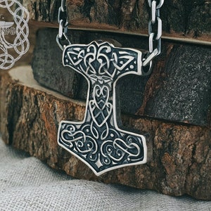 Mjolnir Pendant, Thor Hammer Pendant, Mjolnir Necklace, Thor Hammer Necklace, Sterling Silver Viking Pendant, Viking Jewelry