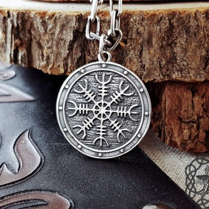 Sterling Silver Helm of Awe Pendant: Viking Norse Jewelry