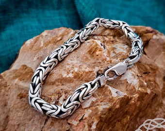 Sterling silver Byzantine bracelet. Handmade Byzantine viking bracelet. Norse bracelet viking jewelry.